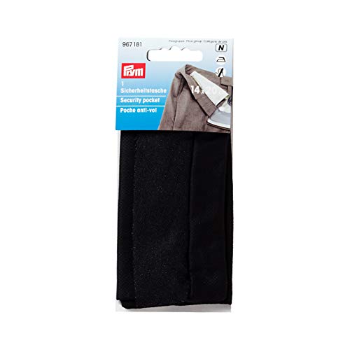 Prym 20 x 14 cm bolsillo de seguridad con cremallera, negro