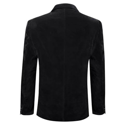 Image of Barry.Wang Velvet Mens Blazer Mardi Gras Sport Coat Brooch Regular Fit Tuxedo Peaked Lapel Suit Jacket Carnival Parade