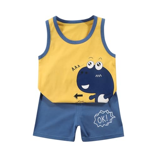Toddler Boys 2 Piece Outfits Tank Top and Shorts Athletic Outfits Kids Girls Oversized 𝐋oungewear Summer Clothes Cute 𝐏𝗝s