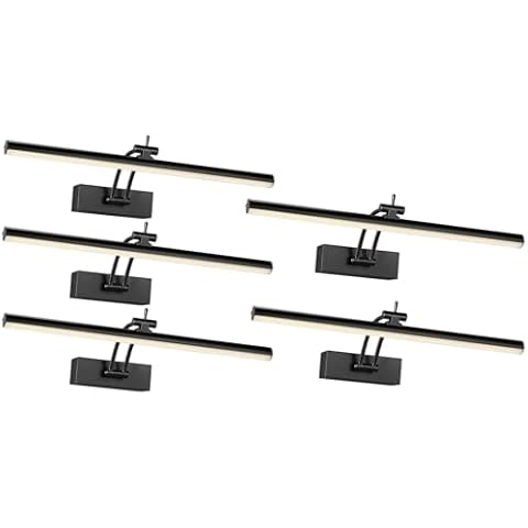 Yuichoy 5 Pack Picture Light Battery Operated for Wall, 16" Wireless Display Art Lighting for Painting with Remote, Dimmable 5200mAh Picture Frame Lights for Gallery, Black Cover