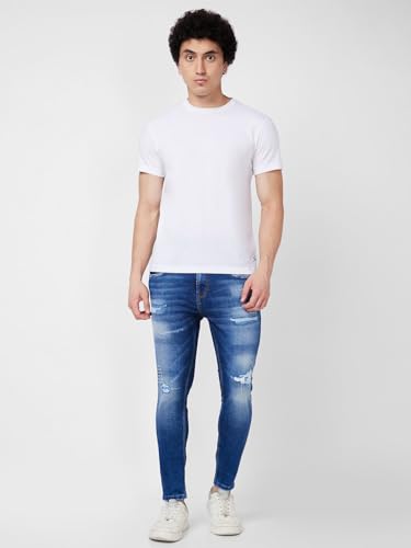 Image of Spykar Men's Kano Slim Fit Mid-Rise Jeans (Ankle Length)