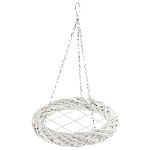 Weidenkranz zum Aufhängen oder Legen | Weide 35cm weiß Metallkette |...