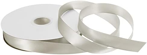 sourcing map 15mm 25 Yard(23m) Satin Ribbon Grosgrain Thin Solid Silk Wedding Bouquet Ribbon for Valentine's Day Gift Wrapping Cake Box Bows Gold