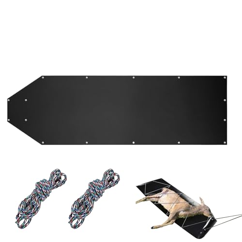 Trineo de ciervos – Transportador de juego resistente con cuerda, carrito de transporte al aire libre para transporte de troncos, trofeo de arrastre de hombres, al aire libre, arena, nieve, playa
