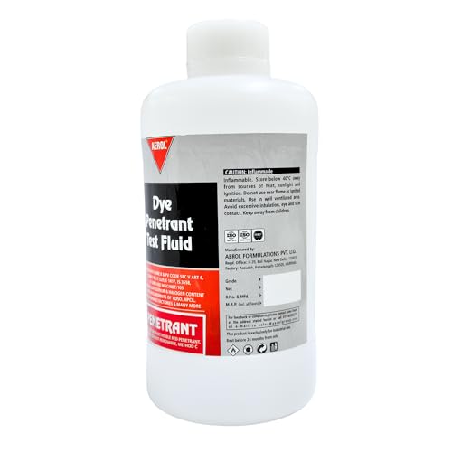 Image of Aerol Dye Penetrant Test (DPT) Fluid (1 Litre) | Visible Red Solvent Removable Penetrant | Non Corrosive CFC Free Flaw Detection Inspection Fluid