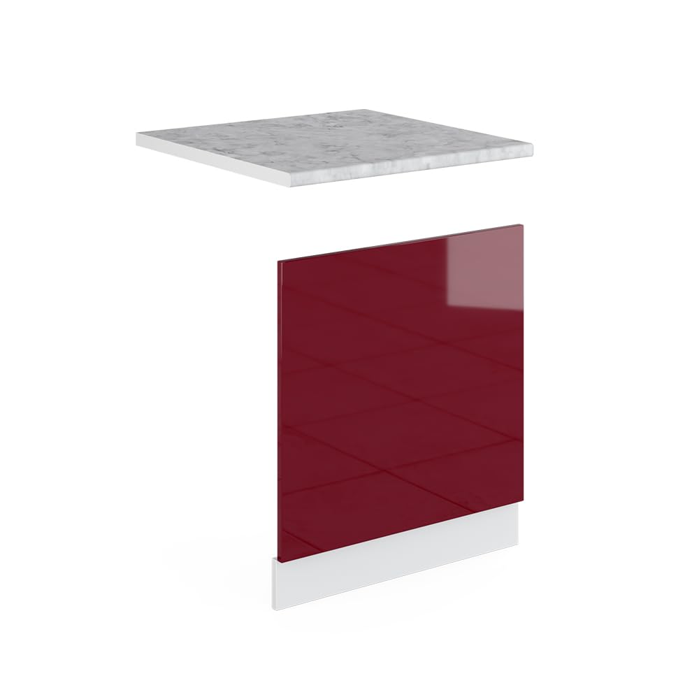 Vicco Façade R-Line, Rouge Brillant, 60cm sans PT, pour Une Combinaison Libre au Sein de systèmes de Cuisine modulaires