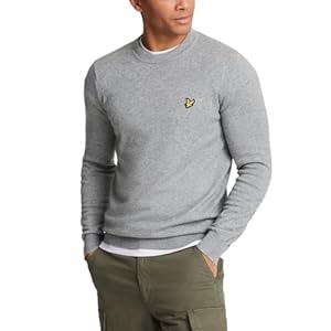 Lyle & Scott Mens Cotton Merino Crew Neck Embroidered Golf Sweater