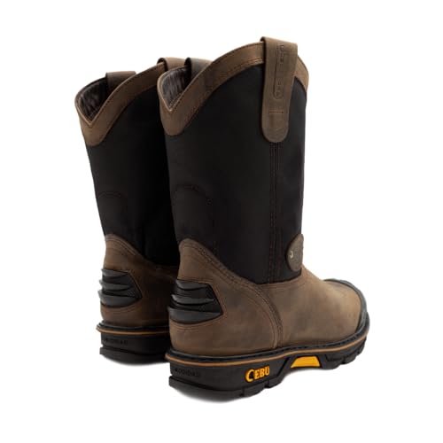 CEBU Men's HL200 Soft Toe Work Boots - heavy duty, comfortable, breathable, leather, oil and acid resistant, for warehouse, utility, manufacturing, drivers and more, 10 inch, pull on boots4