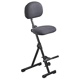 Stehhilfe - Höhenverstellbereich von 550 – 900 mm, mit Fußstütze - Stoffbezug anthrazit