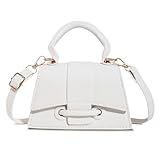 Mini White Purses for Women Cute Top Handle Crossbody Bag Trendy Tiny Clutch Handbag with Strap