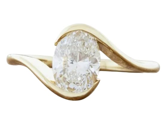 3 Ct Oval Diamond Ring Yellow Gold Plated Ring Solitaire Wedding Ring for Women, Gifted Ring For Her,size 3-12.