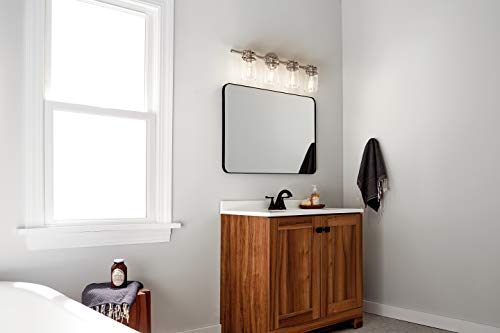 Kichler Lighting Brinley 32.25" 4 Light Vanity Light With Clear Glass In Brushed Nickel,White #TOP6
