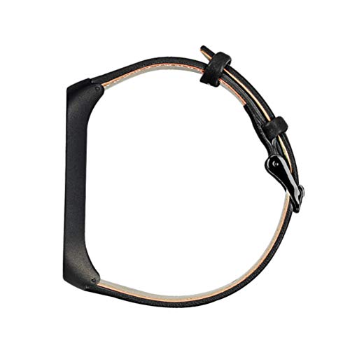 Nicerio Pulseira de relógio de couro compatível com Mi Band 4 para smartwatch, acessórios de substit