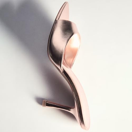 Image of YIYA Women's Open Pointed Peep Toe Mules Kitten Heels Stiletto High Heels Slide Sandals Summer Slip On Backless Dress Spring Summer Pumps Shoes