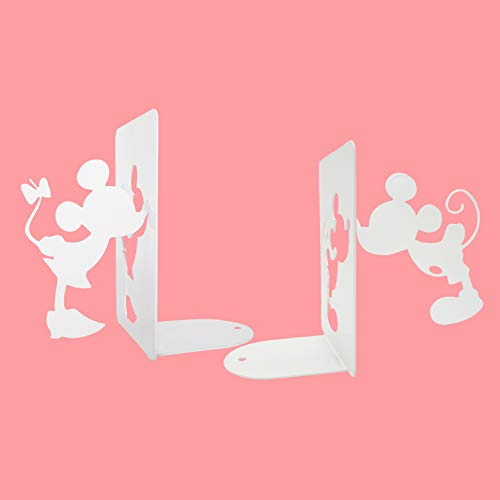 PandS White Mickey and Minnie Bookends - Mouse Book Ends for Your Home