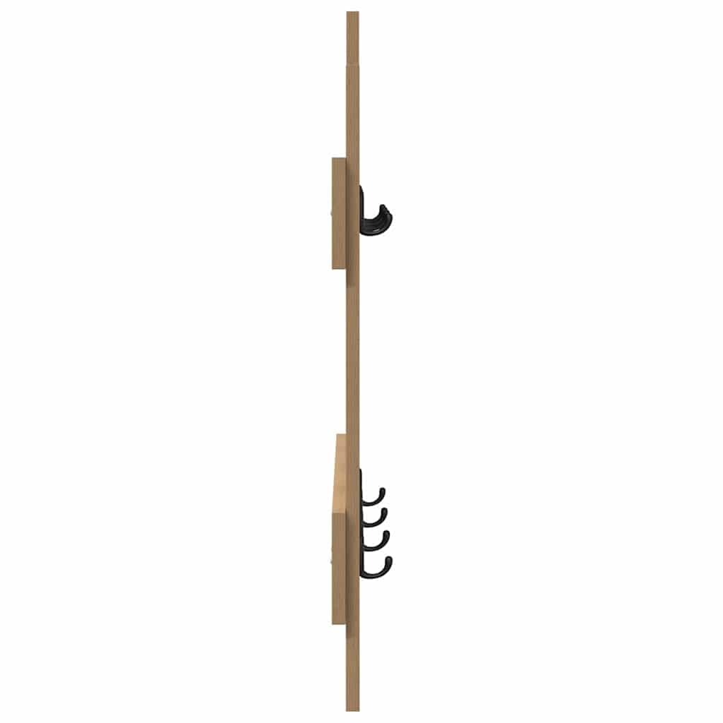 Wandmontiertes Garderobenregal Artisan Eiche Holzwerkstoff 60 x 3 x 82 cm, Haken Wandhalterung für Flur Büro, platzsparende Aufbewahrung für Mäntel Taschen Accessoires