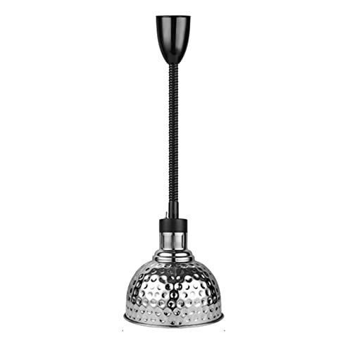Lebensmittel Wärmelampe, Buffet-Isolierlampe, Teleskop-Kronleuchter Zum Erhitzen Von Trockenwaren, Hebbare Edelstahllampe, Verwendet in Hotels, Küchen, Kantinen,Silber Cover