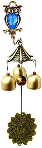 Paradigm Pictures Bells Wind Chimes for Home - Feng Shui owl for Good Luck and Peace