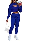 ThusFar Women Fall 3 Piece Outfits Tracksuits - Sexy Long Sleeve Pullover Hoodie + Tank Top + Joggin