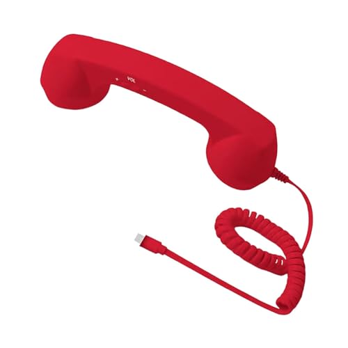 Image of Retro Phone Handset Phone Receiver for Mobile Phone Meetings All Smartphones Red Consumer Electronics| Home Telephones & Accessories| Corded Telephones