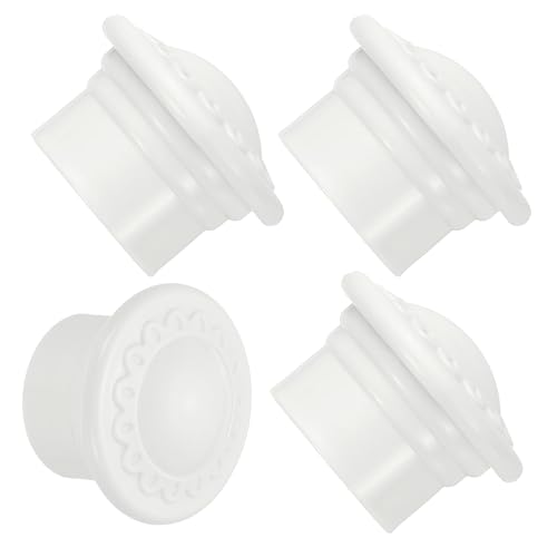 QUARKZMAN Tapones Terminales para Barras de Cortina, 4Pcs Tapones de Plástico para Rieles de Cortina Cabezal Moderno para Barras de Cortina Adecuado para Diá. 26-28mm Tapones, Blanco