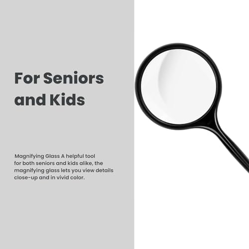 Image of Magicwand 75 mm High Precision ABS Plastic Magnifying Glass for Reading Maps,Globes,etc【Black】【Pack of 1】
