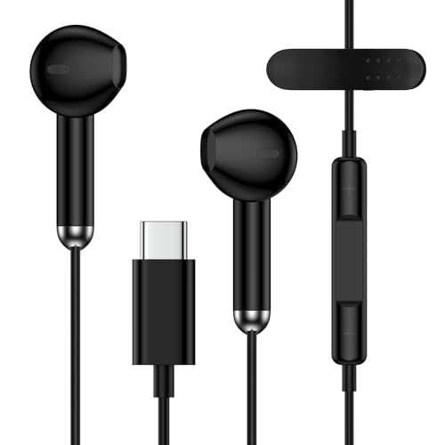 Pixel 10 Pro USB C Ear buds Wired Type C Headphones for Google Pixel 10 10 Pro 10 Pro XL 9 8 7,USBC Earphone with Microphone Volume Control Bass Stereo Earbuds Headsets for iPhone 17 17 Pro Max 16E 15