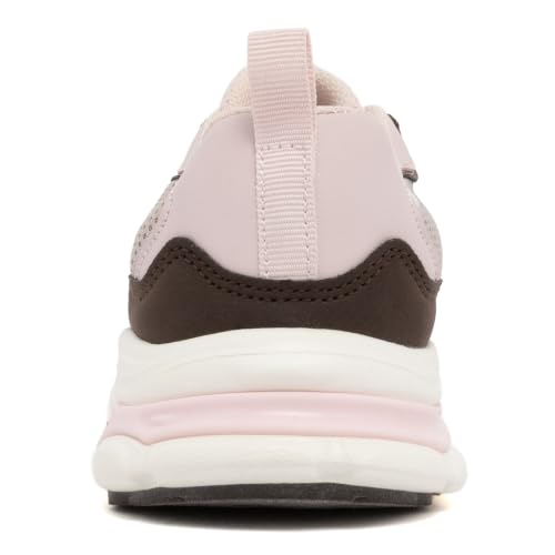 Nautica Youth Girls Fashion Sneakers Breathable Mesh Lightweight Athletic Walking Lace-Up Tennis Shoes, Jumar S, Brown Light Pink, Size 1 - image 3