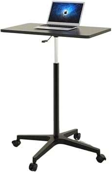 Elevating Desk, Stepless Elevation, Standing Desk, Laptop Desk, Laptop Table, Mini Table, Mobile Table, Telework, Stand, Elevating Type, With Casters, Gas Pressure, Laptop, Lift Table, Width 23.6 x