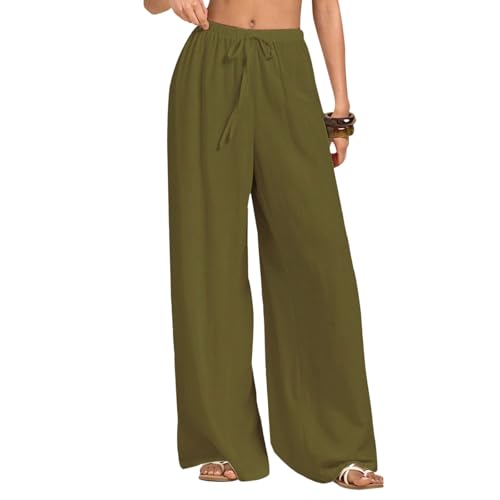 Neteson Pantaloni Lino Donna Estivi Leggeri Pantaloni Elastica