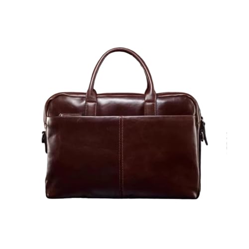 Lejdi Bolsos bandolera for hombre Bolsos Bolsos de hombro Maletines de cuero genuino Bolsos for computadora portátil(Brown)