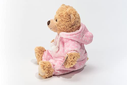 Teddy Hermann 91386 Teddy-Bär Schlafanzugbär rosa 30 cm, Kuscheltier