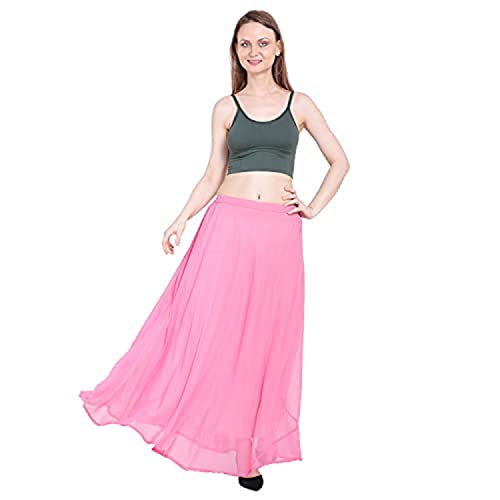 Image of Skirt for Women Designer and Full Flared Georgette Plain