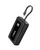 Anker Zolo Power Bank, 20000mAh 30W High Speed Portable Charger with Built-in USB-C Cable, 1 USB-C Cable, 1 USB-A, for iPhone 16/16 Pro/16 Pro Max/16 Plus, MacBook, Galaxy, and More