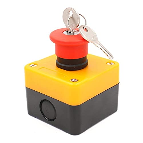 Bouton poussoir d'arrêt d'urgence pour sécuriser machine 660V à clé