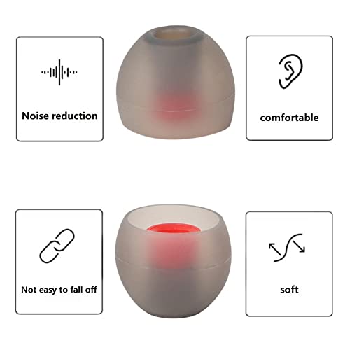 Image of 9 Pairs Earbud Tips,Silicone Replacement Earbud Tips Inner Hole 3.8mm -5.5mm, Headphone Ear Cover Fit Most in-Ear Headphones,Black Red(SML)