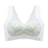 Necalisi Push up BH BH mit reißverschluss vorne Weiß Damen Push Up BH mit ohne bügel BH Elegant Vollschalen Floraler Spitze BH Soft Cup Bralette Dirndl BH Push up 110E