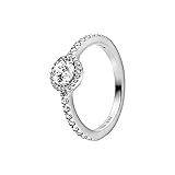 Der atemberaubende Ring von Pandora mit einem einzigartigen Antik-Schliff in Krappenfassung, 34 Cubis Zirkonia in Körperfassung und Körnerfassung