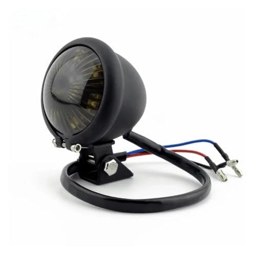 Luz de freno ajustable y piloto trasero LED redondo cromado para moto