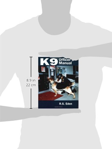 Image showing the dimensions of the K9 Officer's Manual book, 8.9 inches by 22 cm