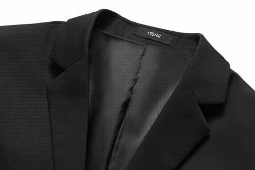 Men's 3-Piece Suit Set, Slim Fit, Double Breasted, Long Sleeve, Polyester Blend, Black Navy Charcoal4