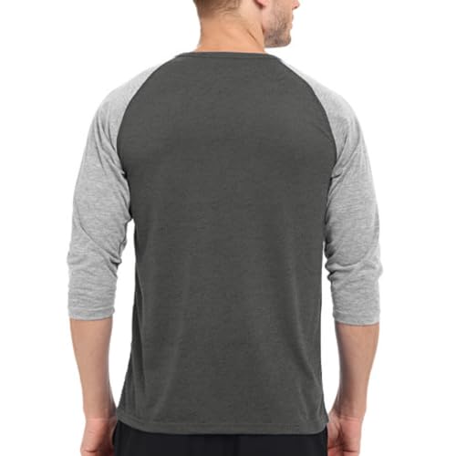 GYMAPE Mens Tapered Henley Shirts with Raglan 3/4 Sleeve2