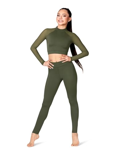 Theatricals Girls Mesh Long Sleeve Crop Top3