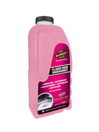 Melhor Fluido para Radiador, Rosa, Pronto para Uso, 1 Litro PREMIUM - BraClean