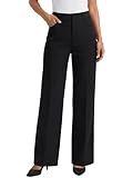 LILLUSORY Work Dress Pants Womens Business Casual High Waisted Trousers Slacks 2025 Fashion Ladies Dressy Straight Leg Teacher Outfits Office Professional Clothes Black 10