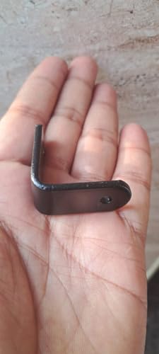 Image of Q1 Beads Metal Heavy Duty (3 mm) L Angle Bracket Clamp - Right Angle Brace for Wood Furniture & Metal, Includes Screws (Black Powder Coated) (1.5x1.5-6 Pcs)
