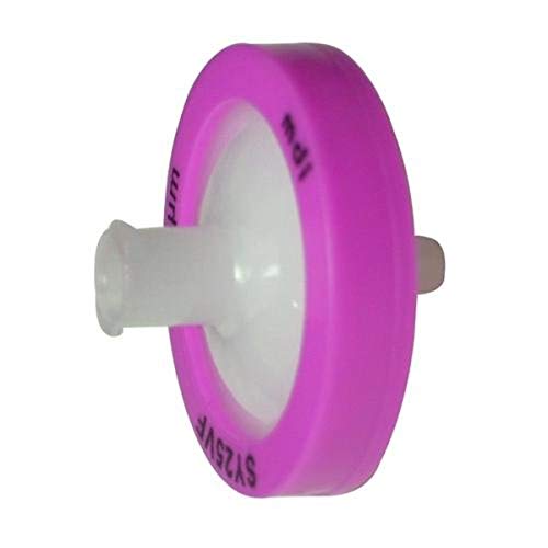 Image of mdi SYVF0601MNXX104 PVDF Membrane Syringe Filter, Non Sterile, Female Luer-Lock Inlet, Male Luer Slip Outlet, 25 mm Diameter, Yellow (Pack of 100)