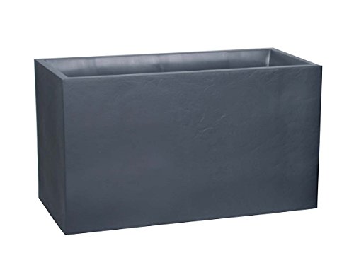 EDA - Wandhalterung Volcania 116 l – Dekor Steinoptik – doppelwandig – Wasserrückhaltebereich – 99,5 x 39,5 x 60 cm – Grau Anthrazit