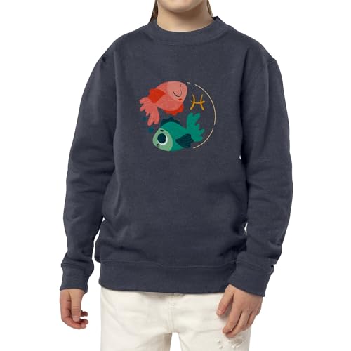Sweatshirt enfant poissons zodiaque pull astrologie dessin coton - 3