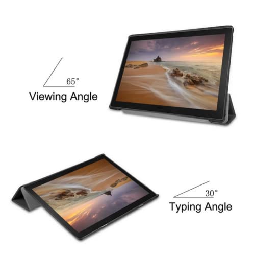 Image of SKEIDO For Samsung Galaxy Tab A 10.5 2018 SM-T590 SM-T595 T590 T595 Tablet Case Custer Garin Tri-Fold Smart Cover With Auto Sleep Wake, Tan